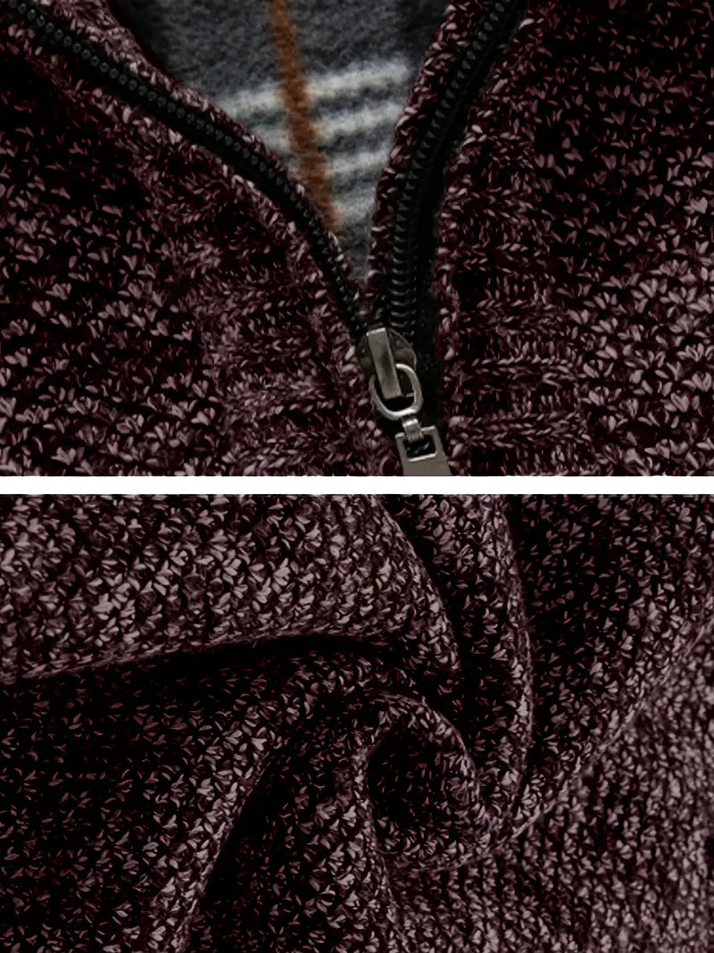 Paweł | Sweter Casual z Wysokim Kołnierzem i Zippem na Ćwierć